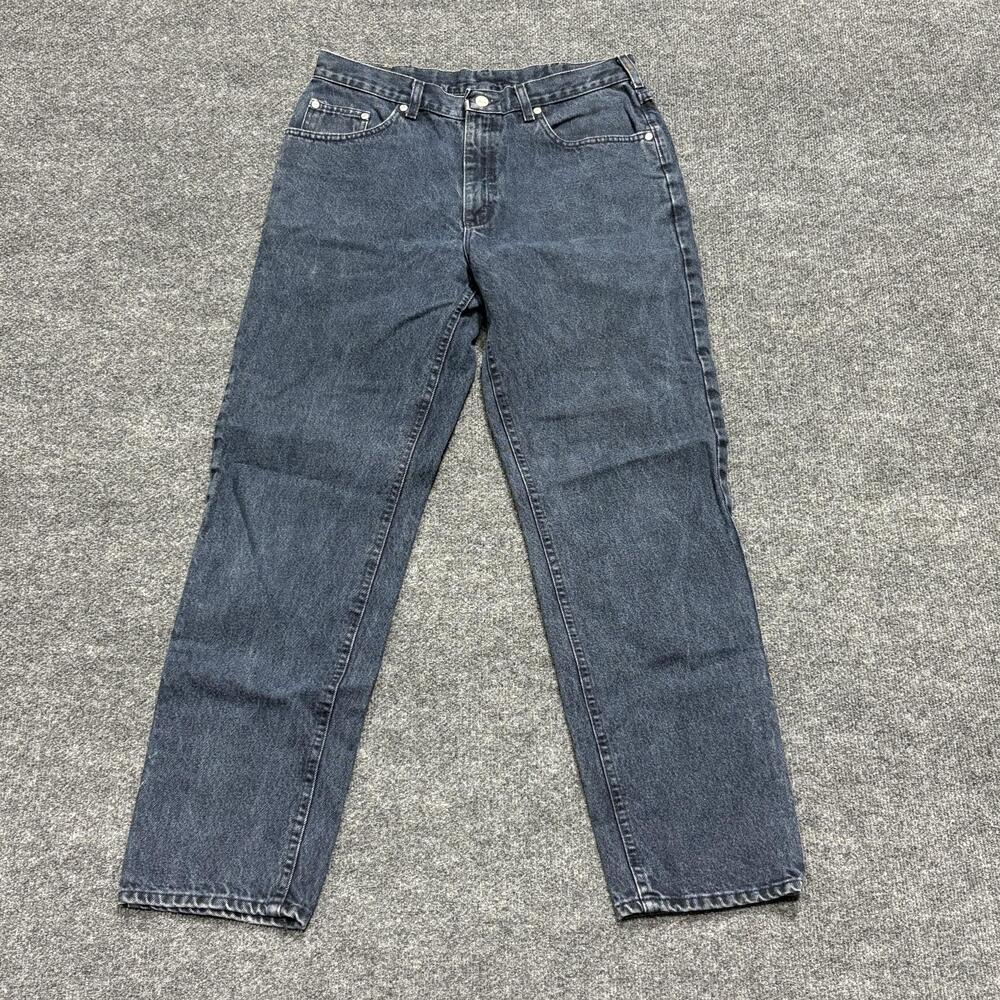 Vintage Lee Jeans Womens 30x30 Blue Riveted Denim Tapered Leg High Rise Mom Y2K